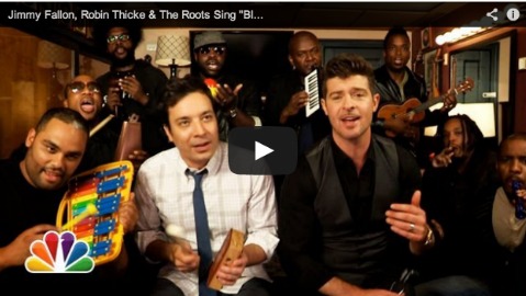 Jimmy Fallon, Robin Thicke & The Roots Slay ‘Blurred Lines’ On Kid Instruments (VIDEO)